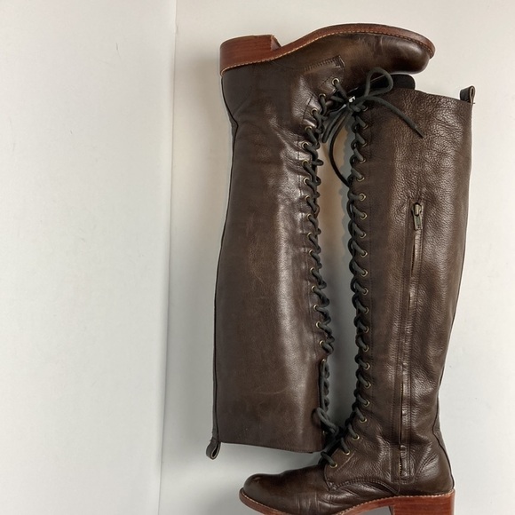 FREE PEOPLE Anthropologie GEE WAWA LACE UP BOOT Sz 7 Boho Witchy Winter Combat - Picture 14 of 15
